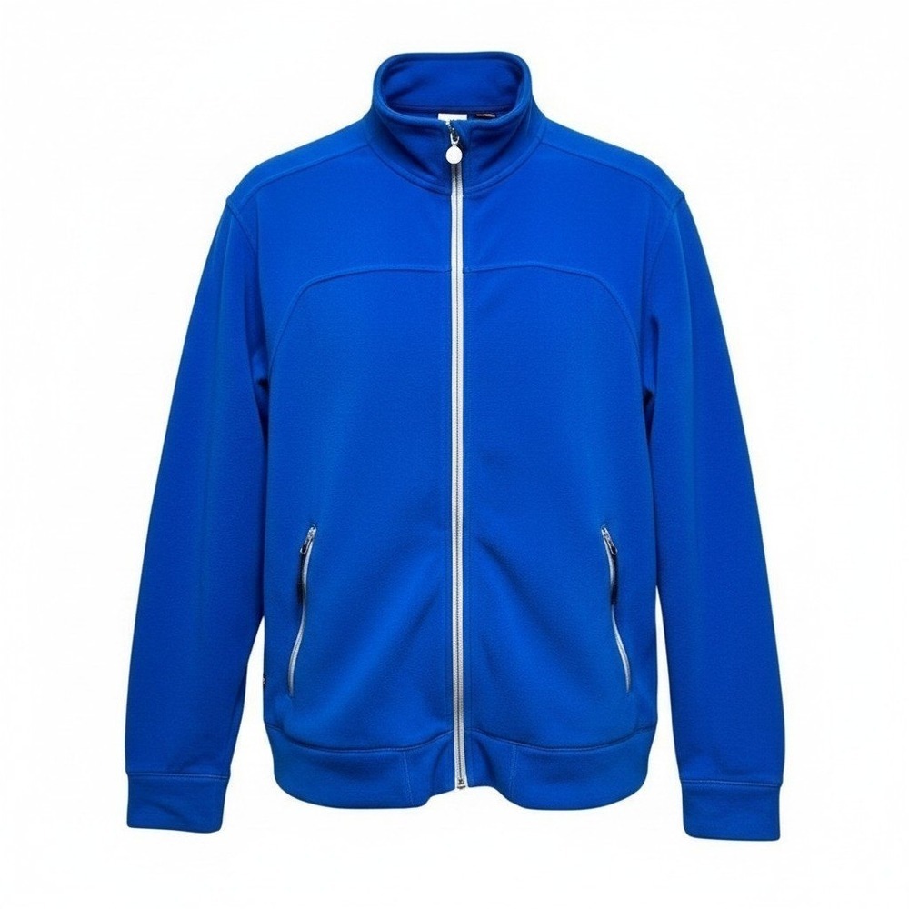 Aigle Polartec Fleece‎ Jacket Mens Large Blue Full Zip Mock Neck Outdoor Hiking